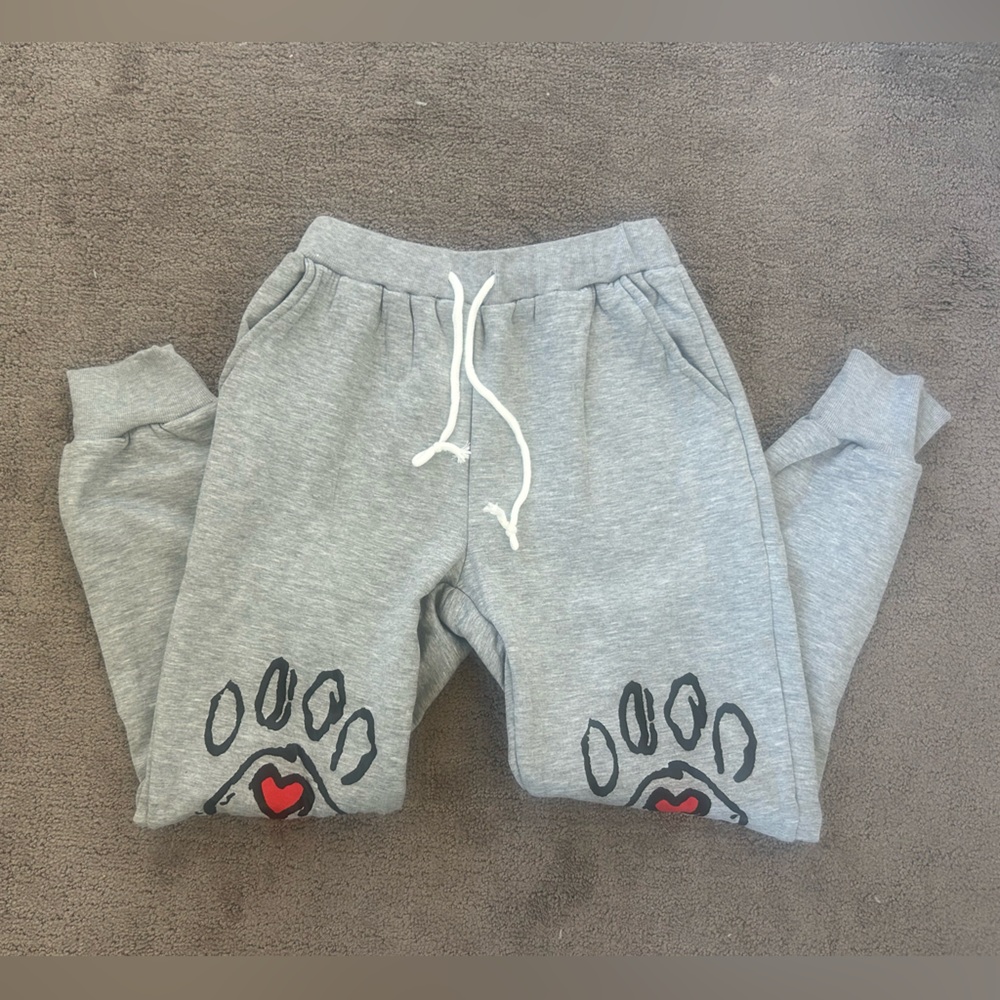 Gray Paw Print Pajama Pants | Dog Mom Lounge Joggers | Size Small (NWOT)